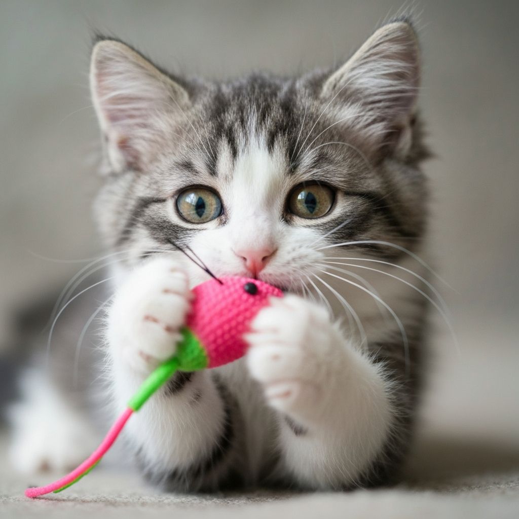 Cat playing with toy