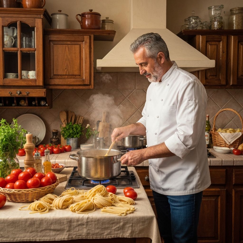 Cooking pasta dinner